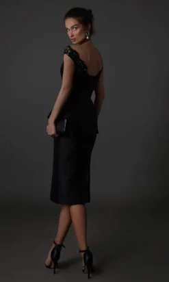 Tarik Ediz - Lace Off Shoulder Sheath Dress 96134 - 1 Pc Black In Size 12 Available -Hot Sale WEDDING Store tarik ediz lace off shoulder sheath dress 96134 1 pc black in size 12 available ccsale 28318327013459