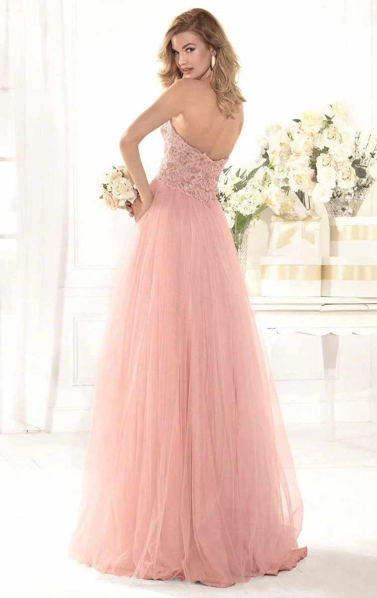 Tarik Ediz - Lace Sweetheart Gown 92387 2 Tarik Ediz - Lace Sweetheart Gown 92387 - Image 2