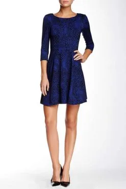 Taylor - 5140M Animal Print Ponte Dress