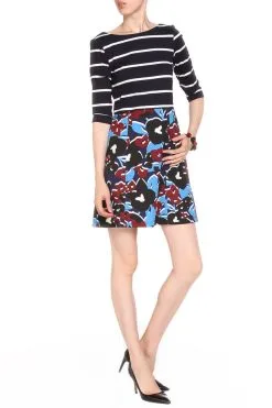 Taylor - 5961M Quarter Sleeve Stripe Dress