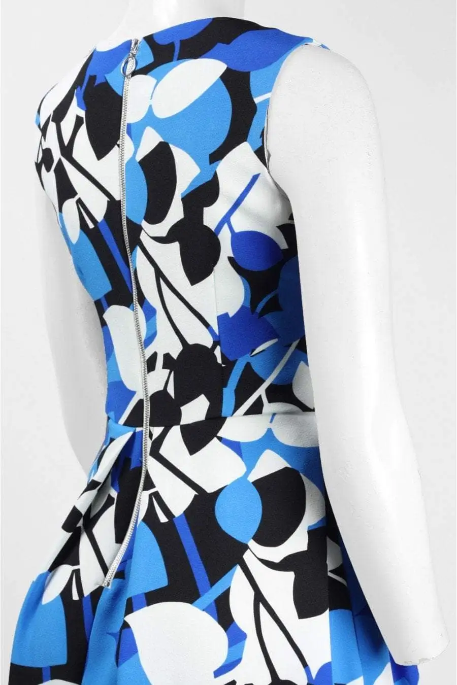 Taylor - 9612MJ Printed Jewel Neck Pleated A-line Dress 5 Taylor - 9612MJ Printed Jewel Neck Pleated A-line Dress - Image 5