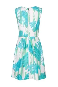 Taylor - 9766MJ Sleeveless Palm Print Pleated Dress -Hot Sale WEDDING Store taylor 9766mj sleeveless palm print pleated dress special occasion dress 7739215052883