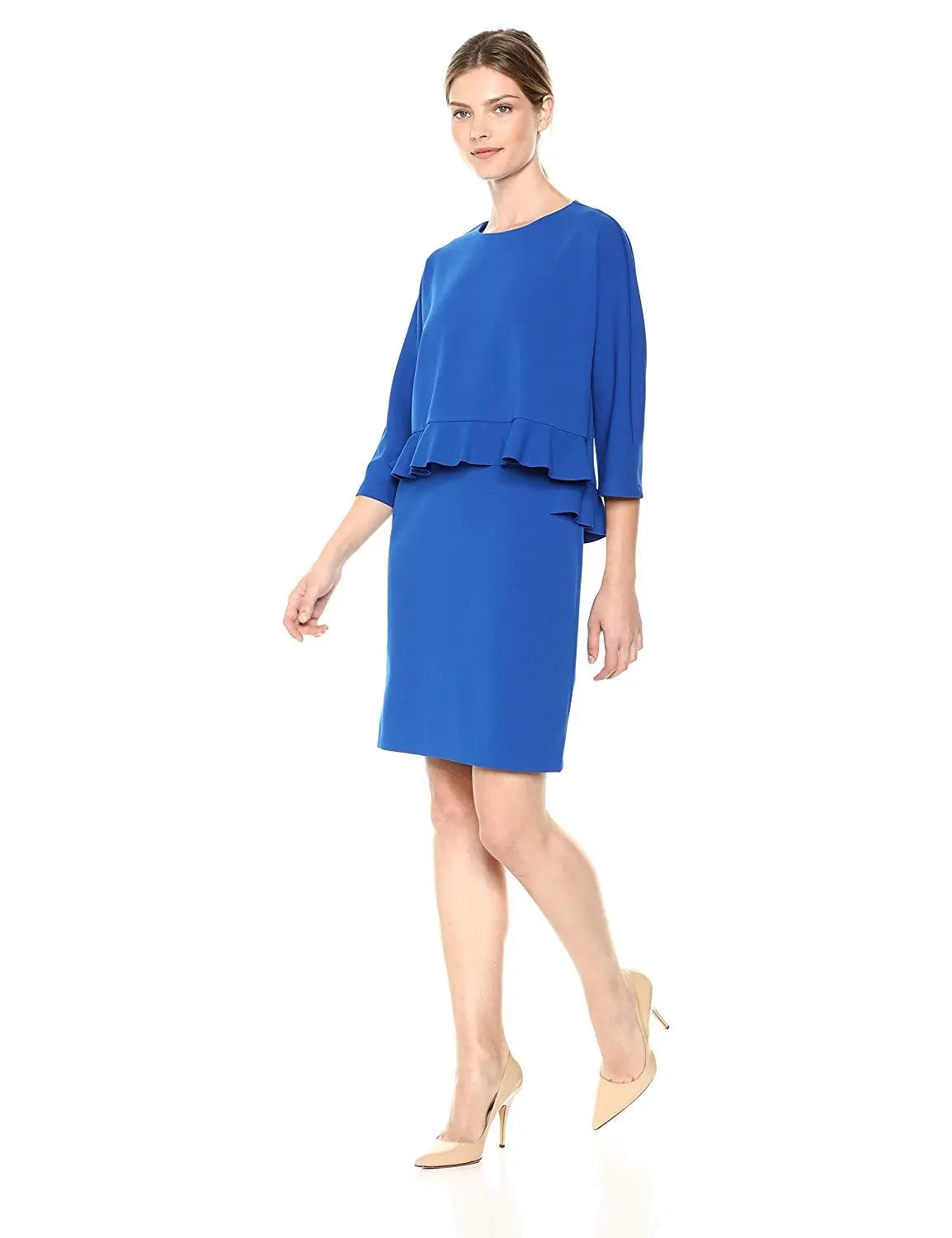 Taylor - 9859M Quarter Sleeve Ruffle-Trimmed Popover Dress 6 Taylor - 9859M Quarter Sleeve Ruffle-Trimmed Popover Dress - Image 6