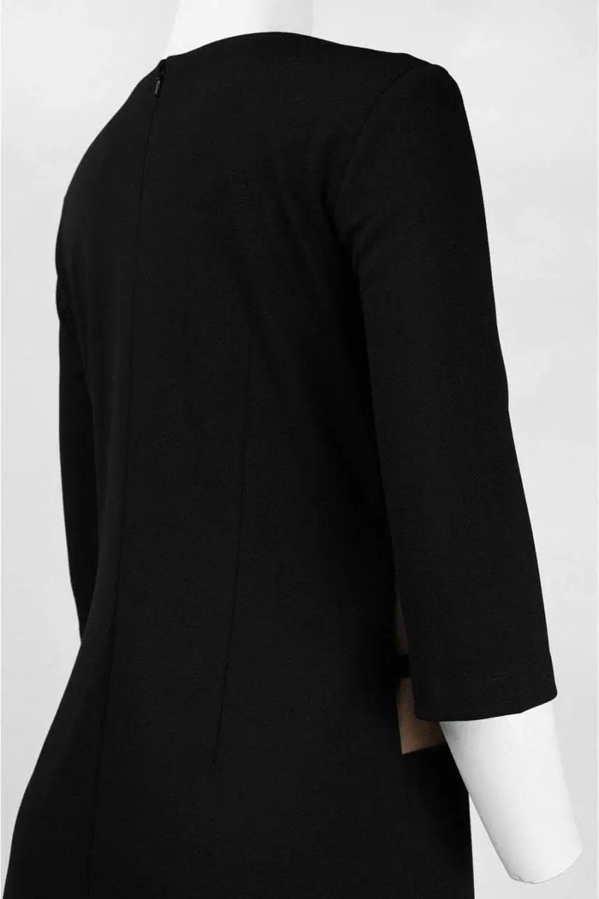 Taylor - Linear Print Bateau Neck Dress 5826M 3 Taylor - Linear Print Bateau Neck Dress 5826M - Image 3