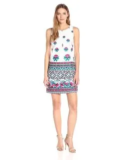 Taylor - Printed Jewel Neck Sheath Dress 8834M