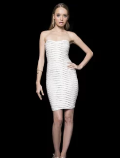 Terani Couture - 1611C0042A Bedazzled Modified Sweetheart Sheath Dress