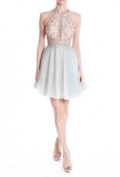 Terani Couture - 1821H7929 Floral Beaded Illusion Paneled Halter Dress -Hot Sale WEDDING Store terani couture 1821h7929 floral beaded illusion paneled halter dress homecoming dresses 28404121141331