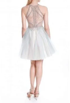 Terani Couture - 1821H7929 Floral Beaded Illusion Paneled Halter Dress -Hot Sale WEDDING Store terani couture 1821h7929 floral beaded illusion paneled halter dress homecoming dresses 28404124909651