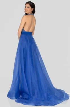 Terani Couture - 1912P8208 Beaded Plunge Sheer Overskirt Jumpsuit -Hot Sale WEDDING Store terani couture 1912p8208 beaded plunge sheer overskirt jumpsuit prom dresses 28151942938707