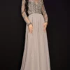 Terani Couture - 2011M2126 Embellished Long Sleeve High A-line Dress