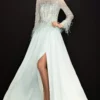 Terani Couture - 2011M2163 Sequined Fringe Long Sleeves Dress