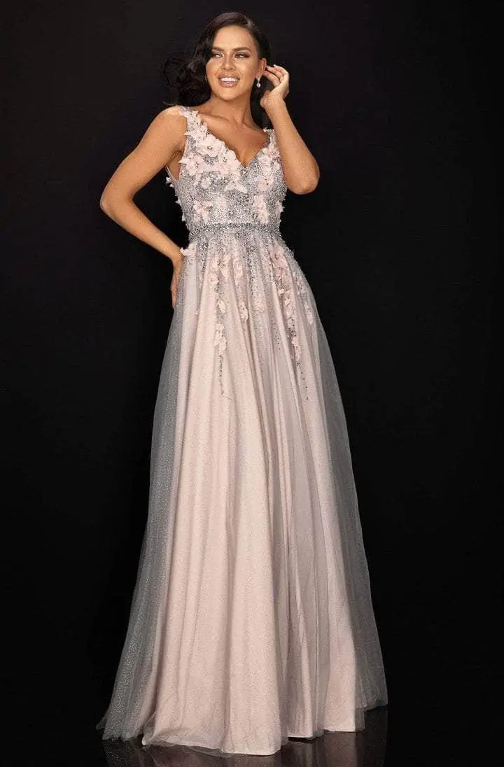 Terani Couture - 2011P1207 Embellished Sleeveless Prom Dress - 1 Pc Silver Blush In Size 12 Available 1 Terani Couture - 2011P1207 Embellished Sleeveless Prom Dress - 1 Pc Silver Blush In Size 12 Available