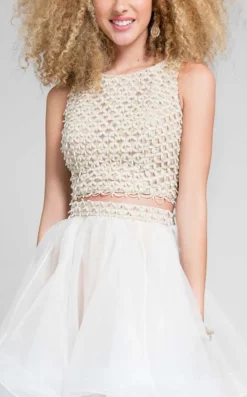 Terani Couture - Crochet-inspired Bateau Neck Two-piece A-line Dress 1711P2688 -Hot Sale WEDDING Store terani couture crochet inspired bateau neck two piece a line dress 1711p2688 special occasion dress 5521628692537