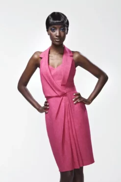 Theia - Collared Neck Cocktail Dress 870033