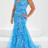 Tiffany Designs By Christina Wu 16039 - Floral Glitter Tulle Prom Gown
