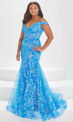 Tiffany Designs By Christina Wu 16039 - Floral Glitter Tulle Prom Gown