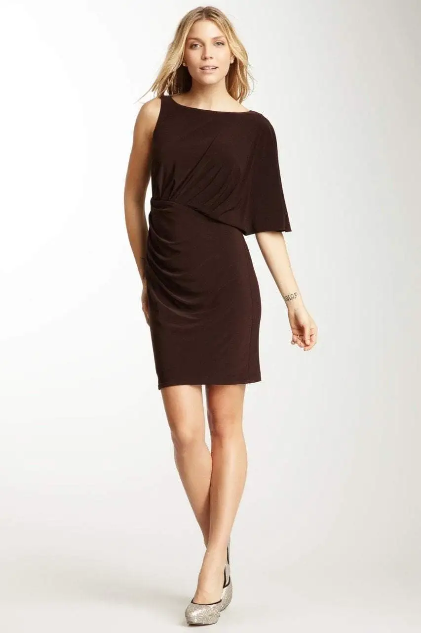 Vince Camuto - Asymmetric Neck Sheath Dress VC2R1727 1 Vince Camuto - Asymmetric Neck Sheath Dress VC2R1727