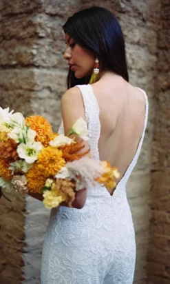 Wilderly Bride By Allure Bridals - Plunging Bodice Lace Bridal Jumpsuit - 1 Pc Almond/Champagne/Ivory In Size 10 Available -Hot Sale WEDDING Store wilderly bride by allure bridals plunging bodice lace bridal jumpsuit 1 pc almond champagne ivory in size 10 available ccsale 10 almond champagne ivory 28156722643027