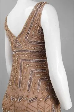 Adrianna Papell - 41899240 Geometric Beaded V-Neck Sheath Dress -Hot Sale WEDDING Store adrianna papell 41899240 geometric beaded v neck sheath dress special occasion dress 28967594033235