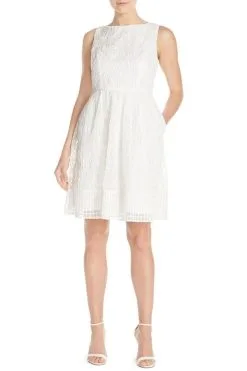 Adrianna Papell - Lace Bateau Neck Dress 13262900