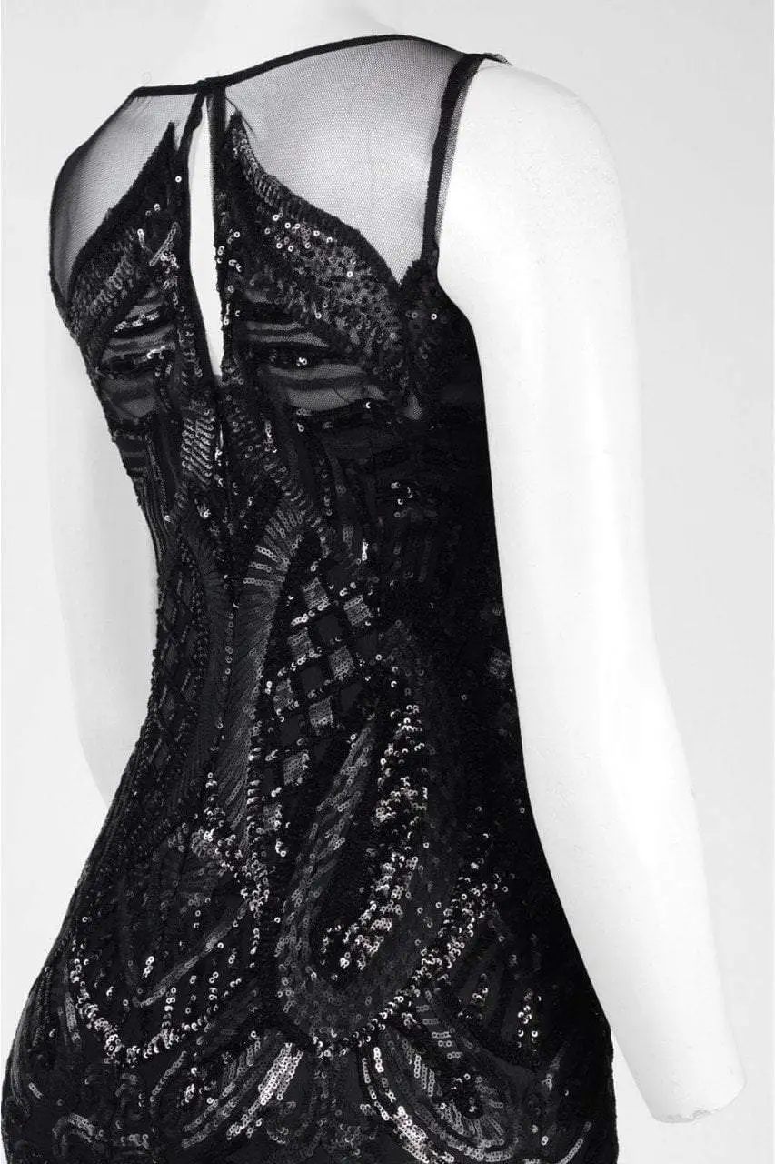 Adrianna Papell Sequined Illusion Bateau Sheath Dress AP1E200464 - 1 Pc Black In Size 14P Available 5 Adrianna Papell Sequined Illusion Bateau Sheath Dress AP1E200464 - 1 Pc Black In Size 14P Available - Image 5