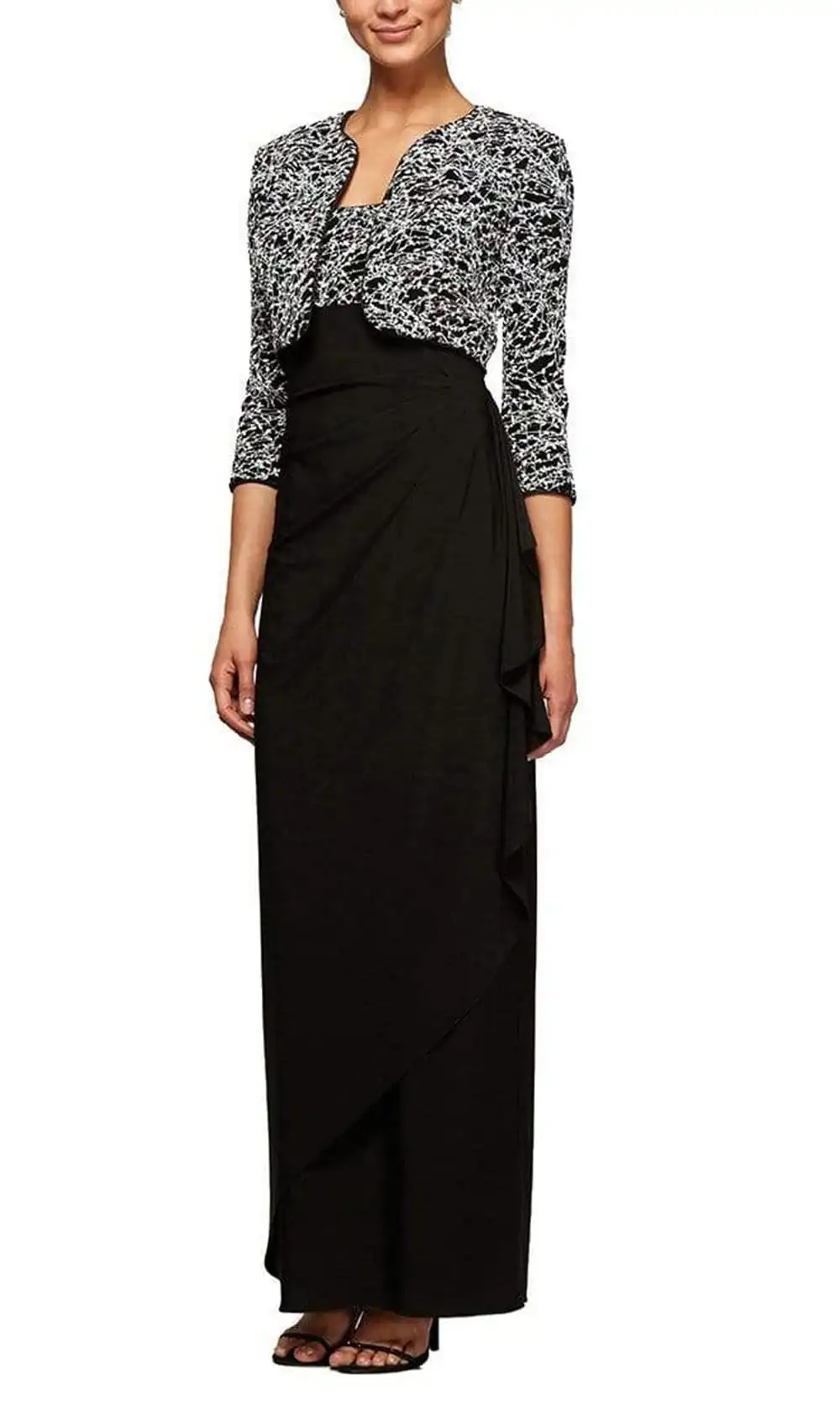 Alex Evenings - 2211421 Square Neck Printed Column Dress 1 Alex Evenings - 2211421 Square Neck Printed Column Dress