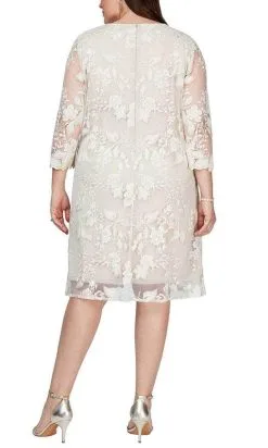 Alex Evenings - 81122337 Embroidered Lace Jacket Midi Dress -Hot Sale WEDDING Store alex evenings 81122337 embroidered lace jacket midi dress special occasion dress 30518990831699