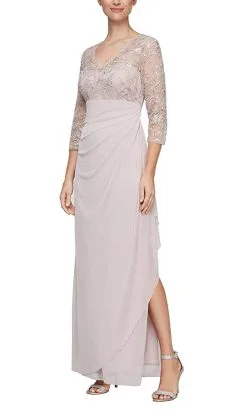 Alex Evenings 81171180 - Embroidered Soft Glam Formal Gown