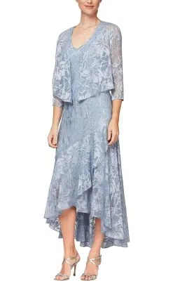 Alex Evenings 8175811 - High Low Formal Dress With Jacket