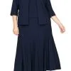 Alex Evenings - Bead-Trimmed A-Line Set 435372 - 1 Pc Navy In Size 20W Available
