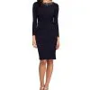 Alex Evenings Long Sleeve Twisted Bodice Dress