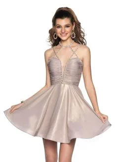 Blush By Alexia Designs - 11819 Strappy Ruched A-Line Cocktail Dress