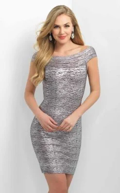 Blush By Alexia Designs Blush - C372 Metallic Off Shoulder Fitted Cocktail Dress -Hot Sale WEDDING Store blush c372 metallic off shoulder fitted cocktail dress special occasion dress 0 silver foil 5493504147513