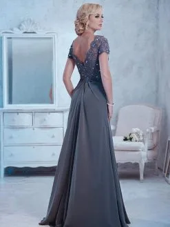 Christina Wu Elegance - Short Sleeve Jeweled Lace Draped Gown 17769 -Hot Sale WEDDING Store christina wu elegance short sleeve jeweled lace draped gown 17769 2 pcs amethyst in sizes 10 and 20 1 pc teal in size 20 available ccsale 14252464144467
