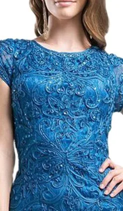 Cinderella Divine - Cap Sleeve Soutache Embellished Long Sheath Formal Dress -Hot Sale WEDDING Store cinderella divine cap sleeve soutache embellished long sheath formal dress special occasion dress 28046926839891