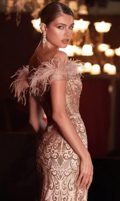 Cinderella Divine - Feathered Trumpet Evening Gown J824 9 Cinderella Divine - Feathered Trumpet Evening Gown J824 -Hot Sale WEDDING Store cinderella divine feathered trumpet evening gown j824 ccsale 32350903795795