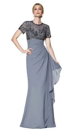 Cinderella Divine - J0295 Vine Embroidered Jewel Dress -Hot Sale WEDDING Store cinderella divine j0295 vine embroidered jewel dress special occasion dress 2 gray 7749064425555