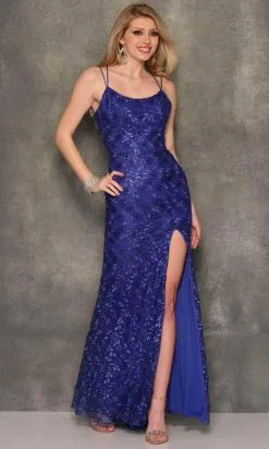 Dave & Johnny 10886 - Scoop Neck Multiple Straps Long Dress