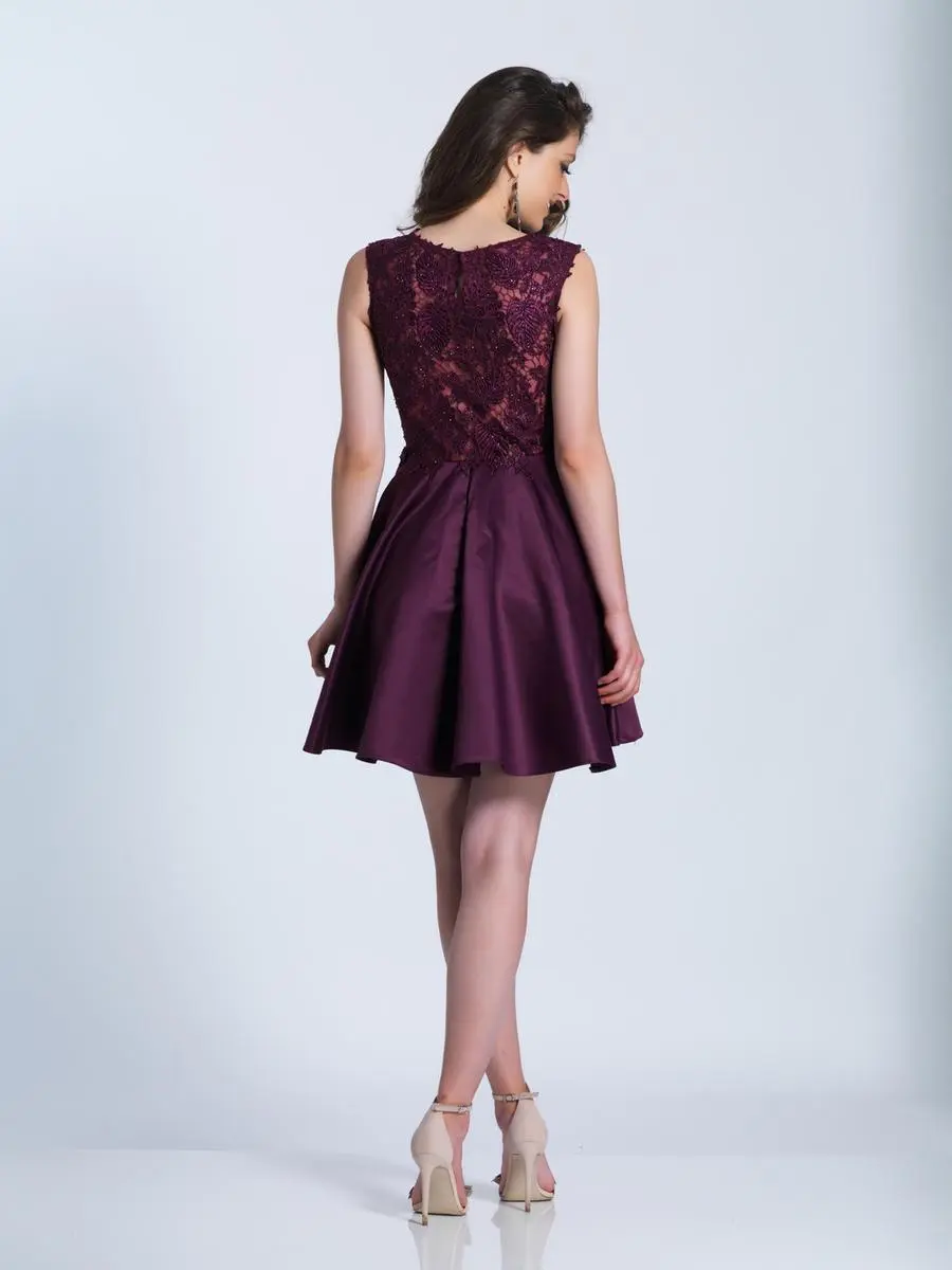 Dave & Johnny - 3987 Sleeveless Beaded Lace A-line Dress 2 Dave & Johnny - 3987 Sleeveless Beaded Lace A-line Dress - Image 2