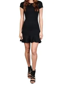 Donna Mizani Cap Sleeve Ruffled Mini In Merlot