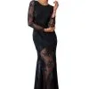 Donna Mizani Embroidered Mermaid Gown In Black