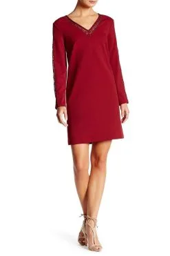 Donna Ricco - DR20534 Embroidered Long Sleeve Sheath Dress