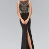 Elizabeth K - GL1322 Bead Embellished Illusion Bateau Neck Gown