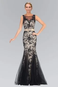 Elizabeth K - GL2009 Illusion Bateau Neckline Lace Mermaid Gown