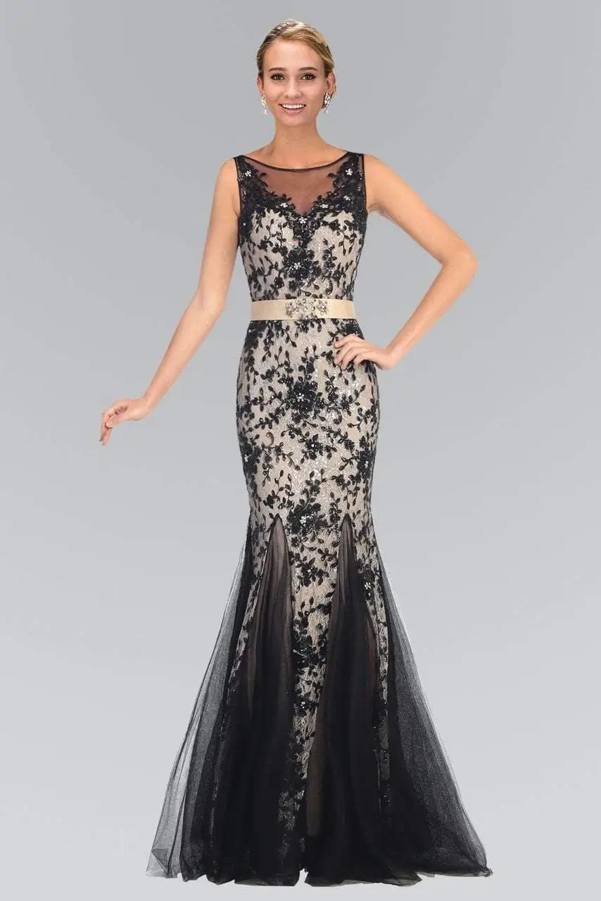 Elizabeth K - GL2009 Illusion Bateau Neckline Lace Mermaid Gown 1 Elizabeth K - GL2009 Illusion Bateau Neckline Lace Mermaid Gown
