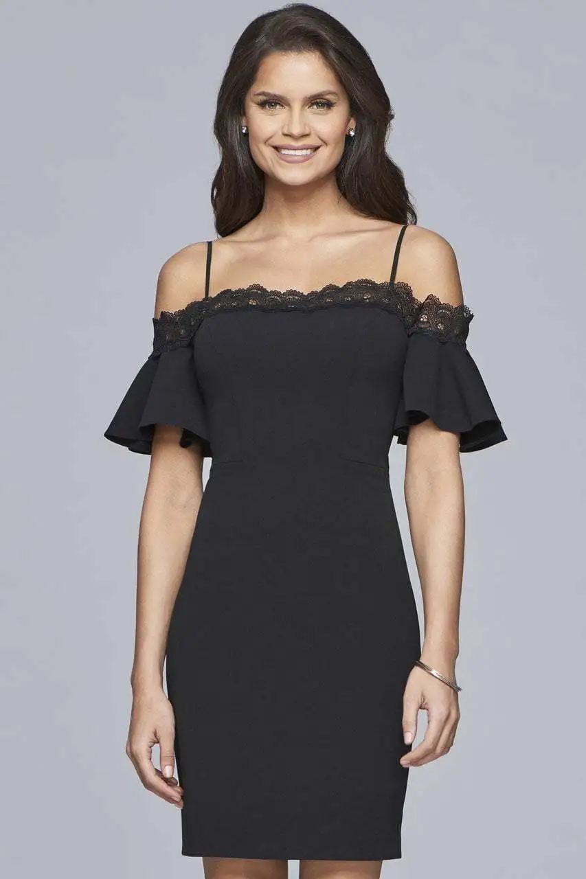 Faviana - S10175 Lace Stretch Matte Crepe Fitted Dress 1 Faviana - S10175 Lace Stretch Matte Crepe Fitted Dress