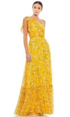 Ieena Duggal - 55427I Asymmetrical Floral A-Line Dress