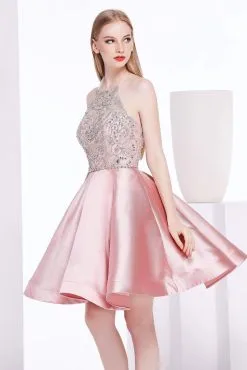 J'Adore Dresses - J14087 Crystal Embellished Halter Dress