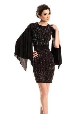 Johnathan Kayne - 7207 Jewel Neck Fitted Cocktail Dress