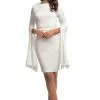 Johnathan Kayne - 9021 Split Bell Sleeves Short Fitted Dress